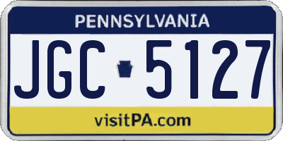 PA license plate JGC5127