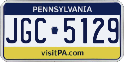 PA license plate JGC5129
