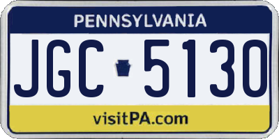 PA license plate JGC5130