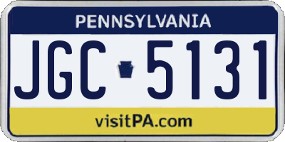 PA license plate JGC5131