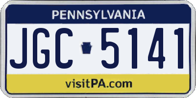 PA license plate JGC5141
