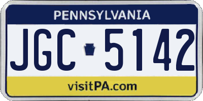 PA license plate JGC5142