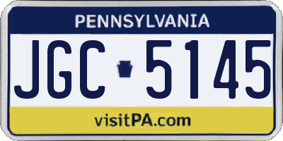 PA license plate JGC5145