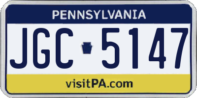 PA license plate JGC5147