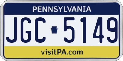 PA license plate JGC5149