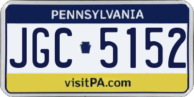 PA license plate JGC5152
