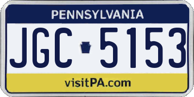 PA license plate JGC5153