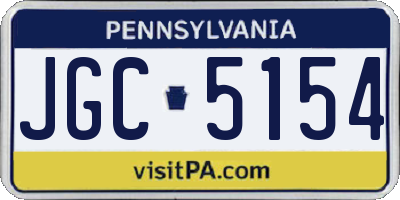 PA license plate JGC5154