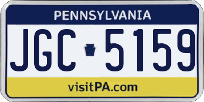 PA license plate JGC5159