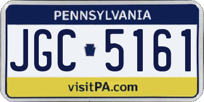 PA license plate JGC5161