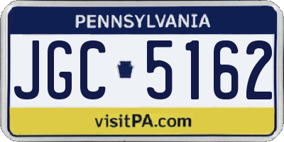 PA license plate JGC5162
