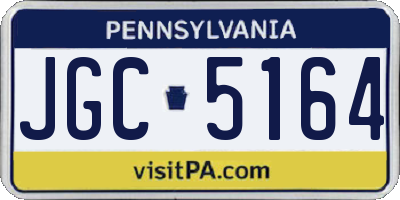 PA license plate JGC5164