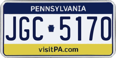 PA license plate JGC5170