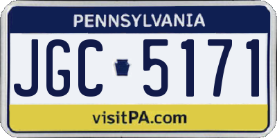 PA license plate JGC5171
