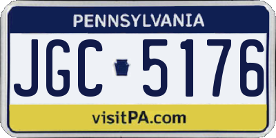 PA license plate JGC5176