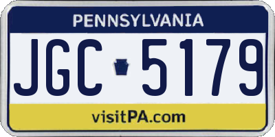 PA license plate JGC5179