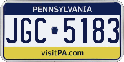 PA license plate JGC5183