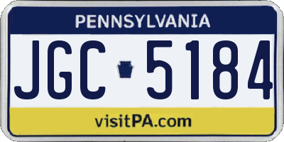 PA license plate JGC5184