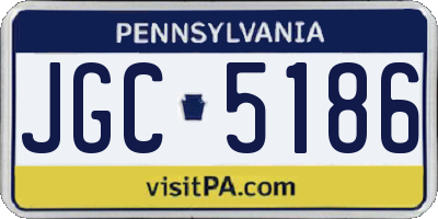 PA license plate JGC5186