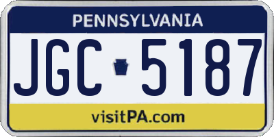 PA license plate JGC5187