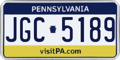 PA license plate JGC5189