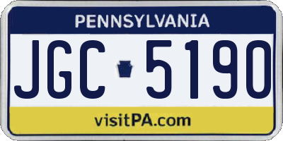 PA license plate JGC5190