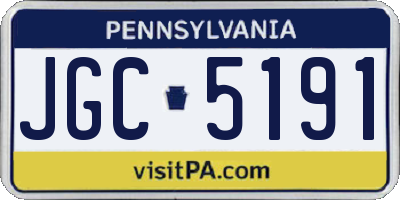 PA license plate JGC5191