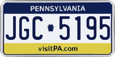 PA license plate JGC5195