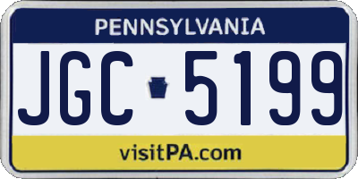 PA license plate JGC5199