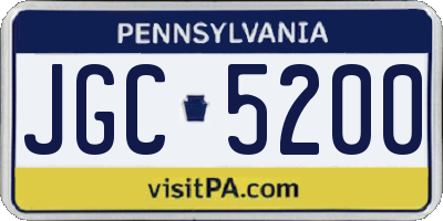PA license plate JGC5200