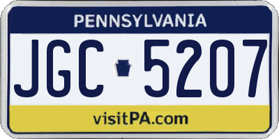 PA license plate JGC5207