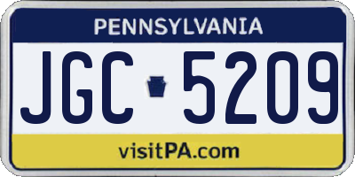 PA license plate JGC5209