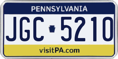 PA license plate JGC5210