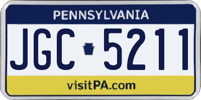 PA license plate JGC5211