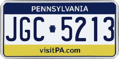 PA license plate JGC5213