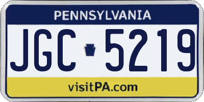 PA license plate JGC5219