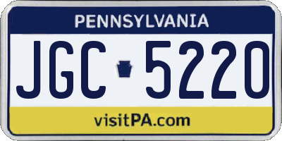 PA license plate JGC5220