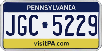 PA license plate JGC5229