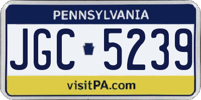 PA license plate JGC5239