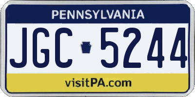 PA license plate JGC5244