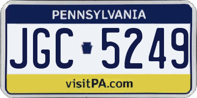 PA license plate JGC5249