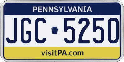 PA license plate JGC5250