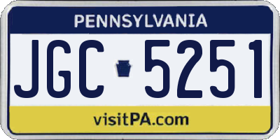 PA license plate JGC5251