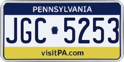PA license plate JGC5253