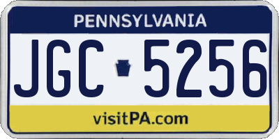 PA license plate JGC5256