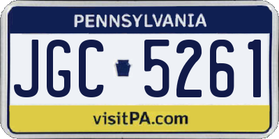 PA license plate JGC5261