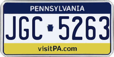 PA license plate JGC5263
