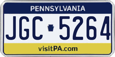 PA license plate JGC5264