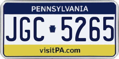 PA license plate JGC5265