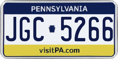 PA license plate JGC5266